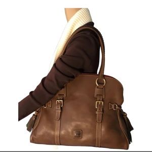 Dooney & Bourke Florentine Domed Buckle Satchel in taupe